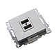Розетка 2хUSB Stekker Катрин серебро GLS10-7115-03 39588
