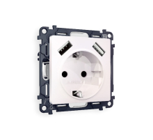 Комплект механизма розетки 2USB A+A 18W (быстрая зарядка) с/з Ambrella Volt Alfa MA209010