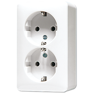 Розетка 2K+З двухместная Jung 6020AWW