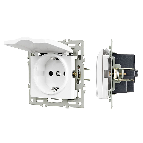 Механизм розетки влагозащищённый Arlight SCT-MCP-PL-WH (250V, 16A) 043745