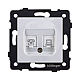 Розетка двойная RJ11 + RJ45 Cat.6, белый Kollinger REA-011WH для Aspekt, Eleganz, Reflex
