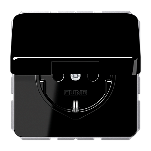 Розетка Schuko с крышкой Jung CD1520BFKIKLSW