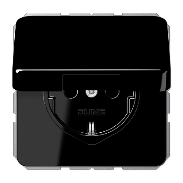 Розетка Schuko с крышкой Jung CD1520BFKIKLSW