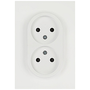 Розетка Эра Arktik 16-2107-08 без заземления двойная 2X2P 16А-250В белый матовый Б0071688