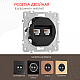 Розетка телефонная RJ11 + компьютерная RJ45 Arte Milano 202.44-1.black