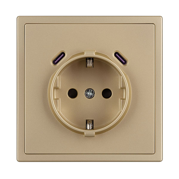 Механизм розетки с USB зарядкой Arlight SCT-NOBE-MUCC-SFPL-GD (230V, 16A) 061815