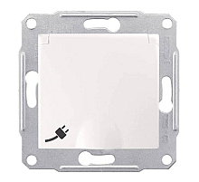 Розетка Schneider Electric Sedna с/з со шторками и крышкой 16A 250V SDN3100121