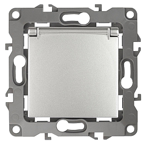 Розетка 2P+E Schuko со шторками с крышкой Эра 12-2103-03 Б0014695
