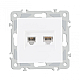 Розетка телефонная RJ11 + компьютерная RJ45 Arte Milano 206.44-1.white