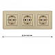 Розетка тройная (трехпостовая) с/з и шторками Arte Milano SET16-3-40-1x3 shampan