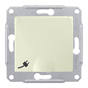 Розетка Schneider Electric Sedna с/з со шторками и крышкой IP44 16A 250V SDN3100347
