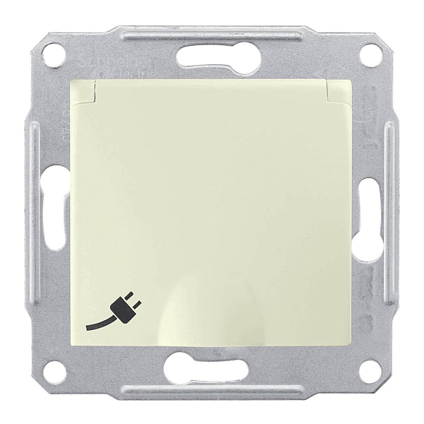 Розетка Schneider Electric Sedna с/з со шторками и крышкой IP44 16A 250V SDN3100347