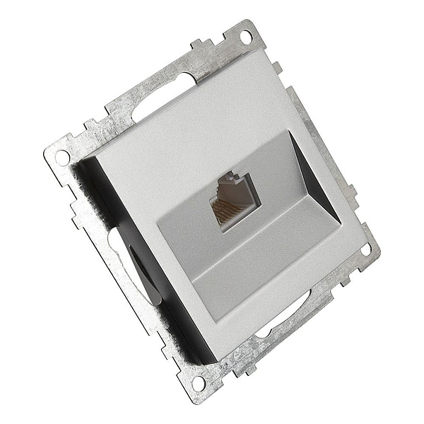 Розетка компьютерная RJ-45 Stekker Катрин серебро GLS00-7107-03 39585