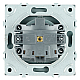 Розетка 1-местная с крышкой с защ. штор, Stekker, с/з, IP42, 250В, 16А Эмили, RST16-5112-09, антрацит, soft touch 49933