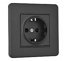 Комплект розетки с/з и шторками и рамкой Arte Milano SET16-1-40-1 black