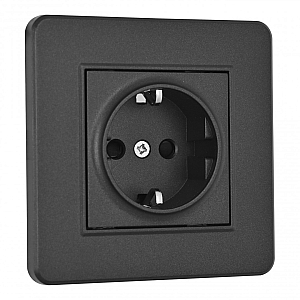 Комплект розетки с/з и шторками и рамкой Arte Milano SET16-1-40-1 black