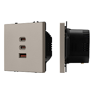 Механизм розетки с быстрой USB зарядкой Arlight SCT-NOBE-MUACC-SFPL-FC-CA (65W, QC3) 061835