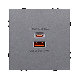 Розетка USB A+C 65W, серый Kollinger Eclipse EC-024GY