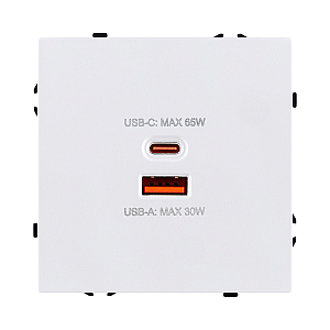 Розетка USB A+C 65W, белый матовый Kollinger Eclipse EC-024WH