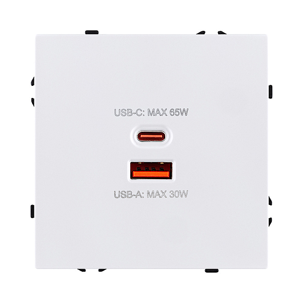 Розетка USB A+C 65W, белый матовый Kollinger Eclipse EC-024WH