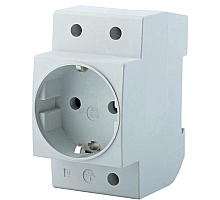 Розетка на DIN-рейку Stekker PST16-70-20 2P+PE 16А, серый 39171