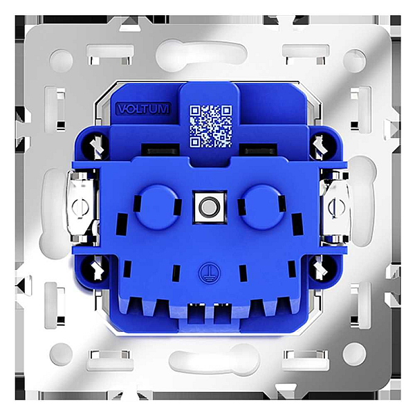 Розетка встраиваемая Voltum S70 с заземлением 16А, (белый глянцевый) VLS040101