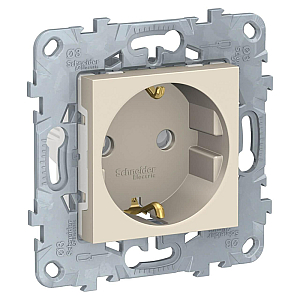 Розетка Schneider Electric Unica New с/з со шторками 16A 250V NU503744