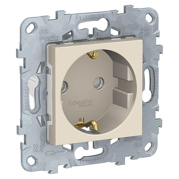 Розетка Schneider Electric Unica New с/з со шторками 16A 250V NU503744