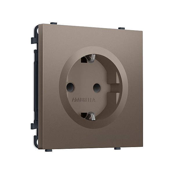 Комплект механизма электрической розетки SIGMA Темная бронза матовый 50Hz 2P+E с/з с/ш 16A-250V QUANT PRO Ambrella Volt MS637010 (SP6370, PR141)