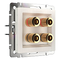 Акустическая розетка Werkel х4 перламутровый рифленый WL13-AUDIOx4 4690389124273