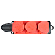Розетка переносная тройная 2P+PE Stekker Одри с крышкой красный RST16-23-44-3 49401