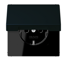Розетка 2K+З с крышкой Jung LC1520BFKL248