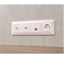 Комплект механизма TV розетки SAT 5-2400MHz 3.5dB Alfa Жемчуг Quant Ambrella Volt MA213050 (AP2130, VM215)