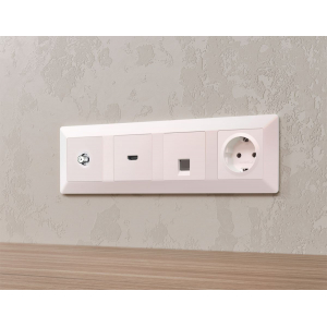 Комплект механизма TV розетки SAT 5-2400MHz 3.5dB Alfa Жемчуг Quant Ambrella Volt MA213050 (AP2130, VM215)