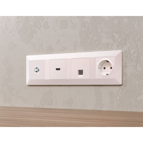 Комплект механизма TV розетки SAT 5-2400MHz 3.5dB Alfa Жемчуг Quant Ambrella Volt MA213050 (AP2130, VM215)