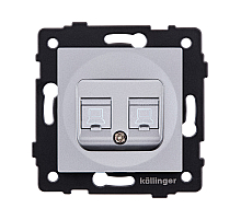 Розетка двойная Ethernet RJ45 Cat.5, серый Kollinger REA-015GY для Aspekt, Eleganz, Reflex