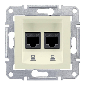 Розетка компьютерная 2хRJ45 Schneider Electric Sedna UTP SDN4800147