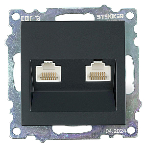 Розетка компьютерная 2-местная RJ-45 Stekker Катрин GLS00-7109-05 50007