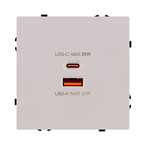 Розетка USB A+C 65W, кашемир матовый Kollinger Eclipse EC-024CM