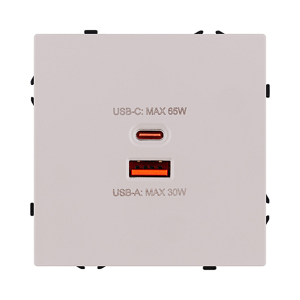 Розетка USB A+C 65W, кашемир матовый Kollinger Eclipse EC-024CM