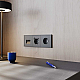 Розетка встраиваемая Voltum S70 с заземлением и защитными шторками, 16А, с USB, A+С, (графит) VLS040507