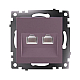 Розетка компьютерная 2-местная RJ-45 (механизм) Stekker GLS00-7109-04 Катрин, шоколад 50006