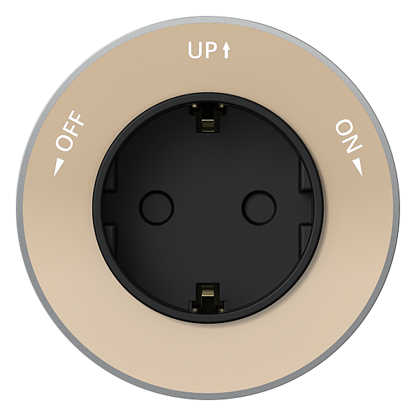 Трековая розетка 2К+З круглая 16А/250В Systeme Electric MultiTrack Песочный MTK13001P