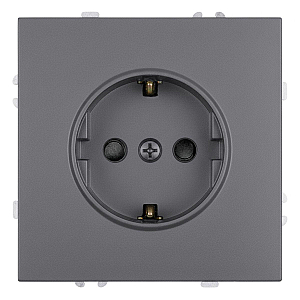 Розетка 1-местная с з/ш с/з (механизм) СЗК Stekker Эмили 250В 16А RST16-5110-10ZK платиново-серый soft touch 50243