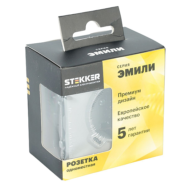 Розетка 1-местная з/ш с/з 16А + USB + Type C (механизм), Stekker, 250В, 20W Эмили, платиново-серый, soft-touch, RST16-5119-10 50219