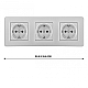 Розетка тройная (трехпостовая) с/з и шторками Arte Milano SET16-3-40-1x3 silver