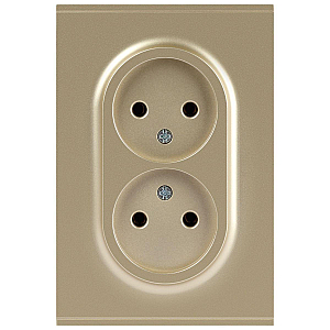 Розетка Эра Arktik 16-2107-04 без заземления двойная 2X2P 16А-250В шампань Б0071684