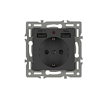 Механизм розетки с USB зарядкой Arlight SCT-MUAA-PL-BK (250V, 16A) 043734