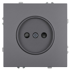 Розетка 1-местная с з/ш б/з (механизм) СЗК Stekker Эмили 250В 16А RST16-5109-10ZK платиново-серый soft touch 50242