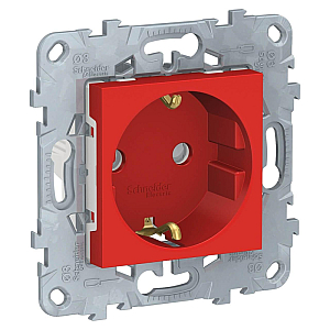 Розетка Schneider Electric Unica New с/з со шторками 16A 250V NU503703